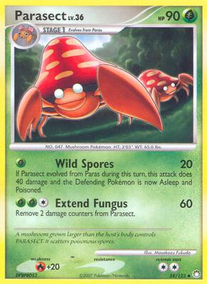 Parasect card from Mysterious Treasures