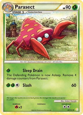 Parasect card from HeartGold SoulSilver