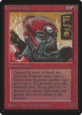Ironclaw Orcs card from Beta Edition