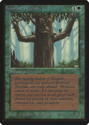 Ironroot Treefolk card from Beta Edition