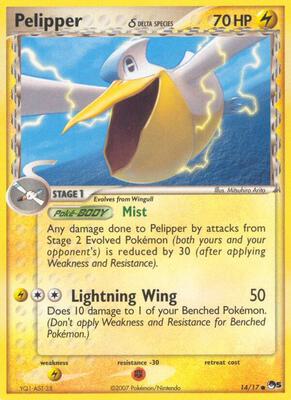 Pelipper (Delta Species) card from POP Series 5