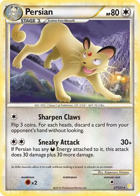 Persian card from HeartGold SoulSilver