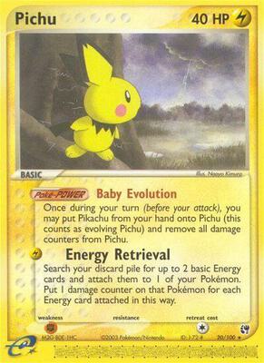 Pichu card from EX Sandstorm