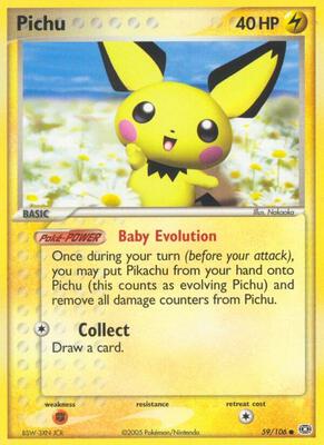 Pichu card from EX Emerald