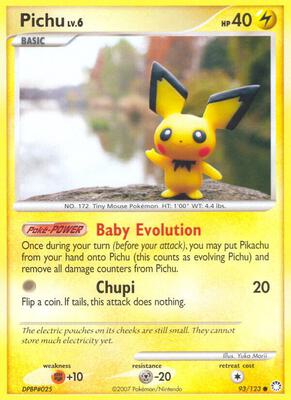 Pichu card from Mysterious Treasures