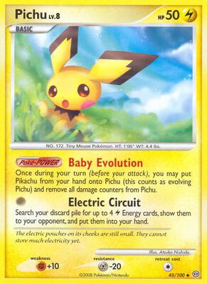 Pichu card from Stormfront