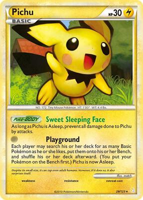 Pichu card from HeartGold SoulSilver