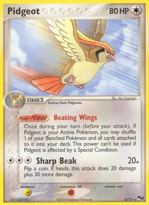 Pidgeot card from POP Series 2