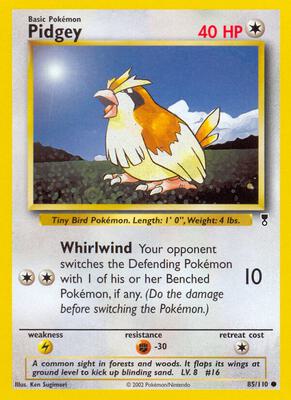 Pidgey card from Legendary Collection