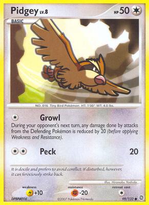 Pidgey card from Secret Wonders