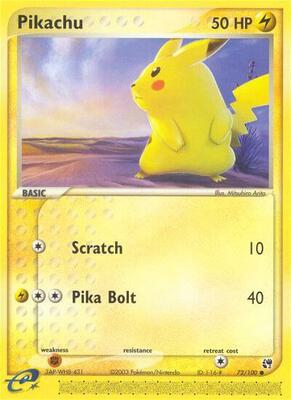 Pikachu card from EX Sandstorm