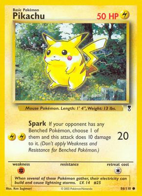 Pikachu card from Legendary Collection