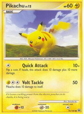 Pikachu card from Majestic Dawn