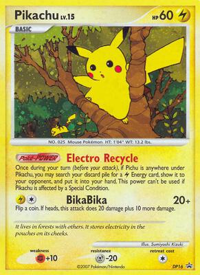 Pikachu - DP16 card from Diamond and Pearl Promos