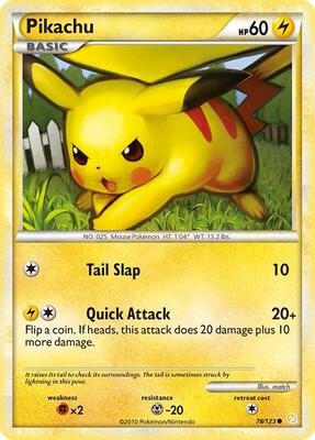 Pikachu card from HeartGold SoulSilver