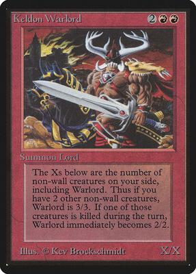 Keldon Warlord card from Beta Edition