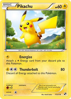 Pikachu card from Black and White