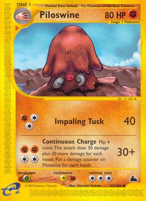 Piloswine (43) card from Skyridge