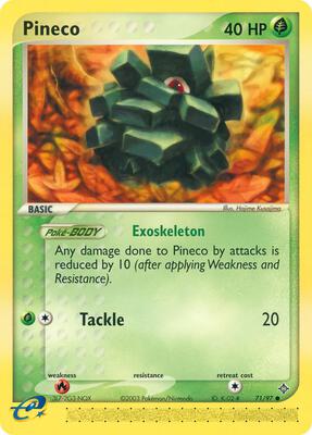 Pineco card from EX Dragon