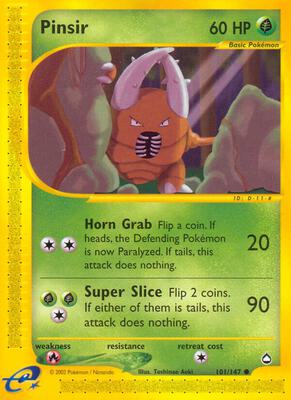 Pinsir card from Aquapolis