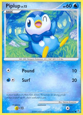 Piplup card from Supreme Victors