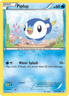 Piplup card from Legendary Treasures