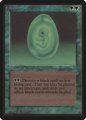 Lifeforce card from Beta Edition