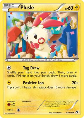 Plusle card from Legendary Treasures