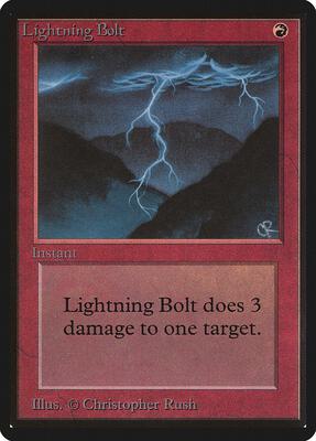 Lightning Bolt card from Beta Edition