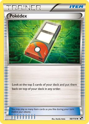 Pokedex card from Black and White