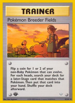 Pokemon Breeder Fields card from Neo Revelation