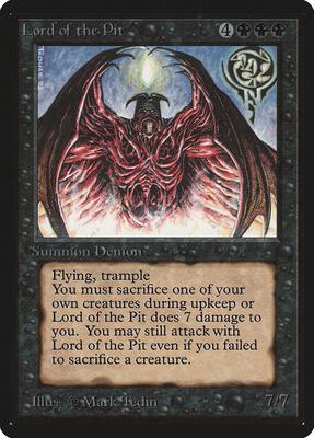 Lord of the Pit card from Beta Edition