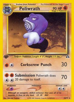 Poliwrath (28) card from Neo Discovery