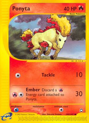 Ponyta card from Aquapolis