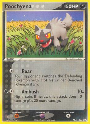 Poochyena card from EX Delta Species