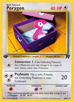 Porygon card from Team Rocket