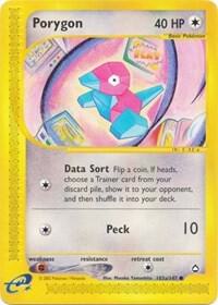 Porygon (103b) card from Aquapolis