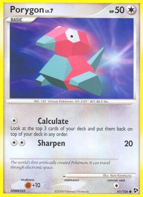 Porygon card from Great Encounters