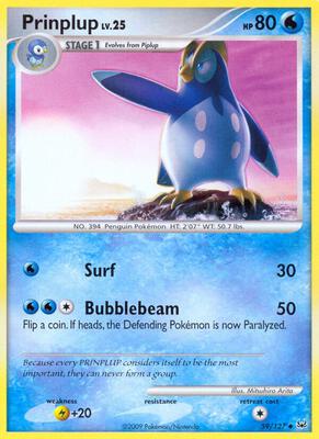 Prinplup card from Platinum