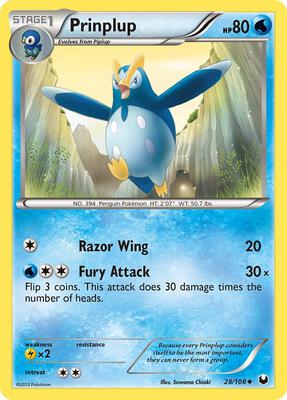 Prinplup card from Dark Explorers