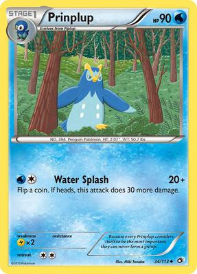Prinplup card from Legendary Treasures