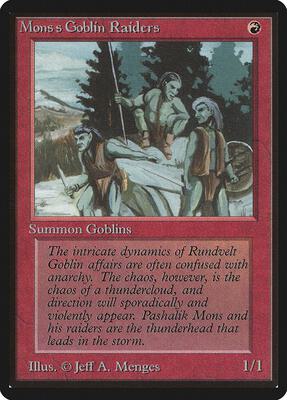Mons's Goblin Raiders card from Beta Edition