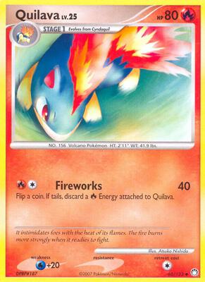 Quilava card from Mysterious Treasures
