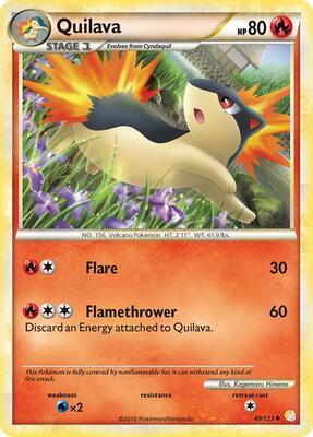 Quilava card from HeartGold SoulSilver