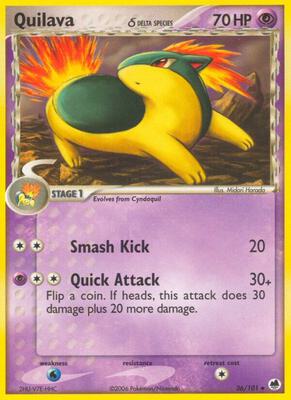 Quilava (Delta Species) card from EX Dragon Frontiers