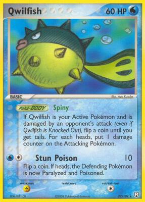 Qwilfish card from EX Team Rocket Returns
