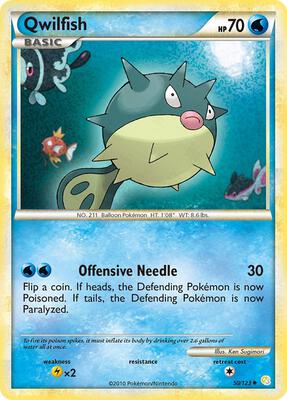 Qwilfish card from HeartGold SoulSilver