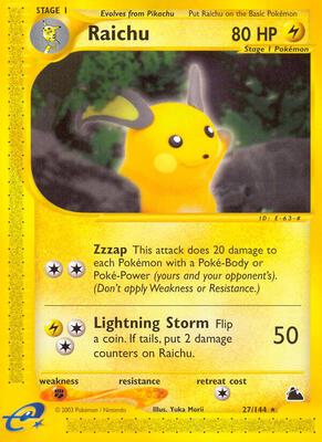 Raichu (27) card from Skyridge