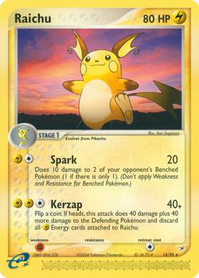 Raichu card from EX Team Magma vs Team Aqua