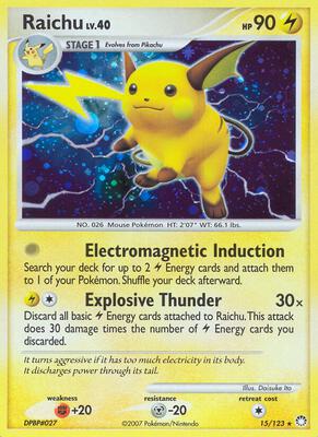 Raichu card from Mysterious Treasures